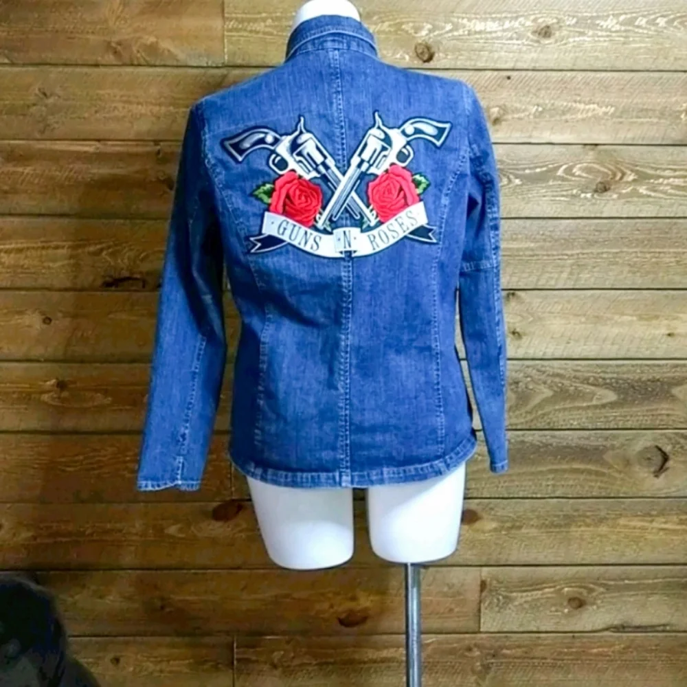 Guns and Roses Customized Jean Jacket Size XXL - Picture 1 of 15